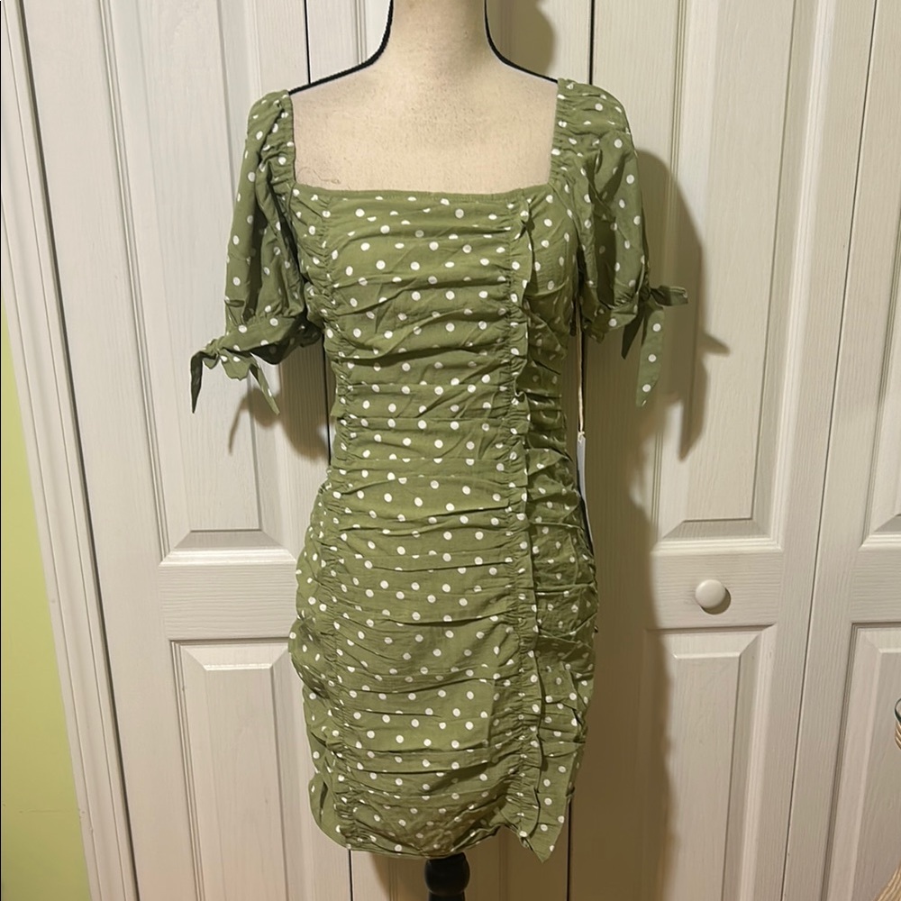 Lumiere Green Polka Dot Dress
